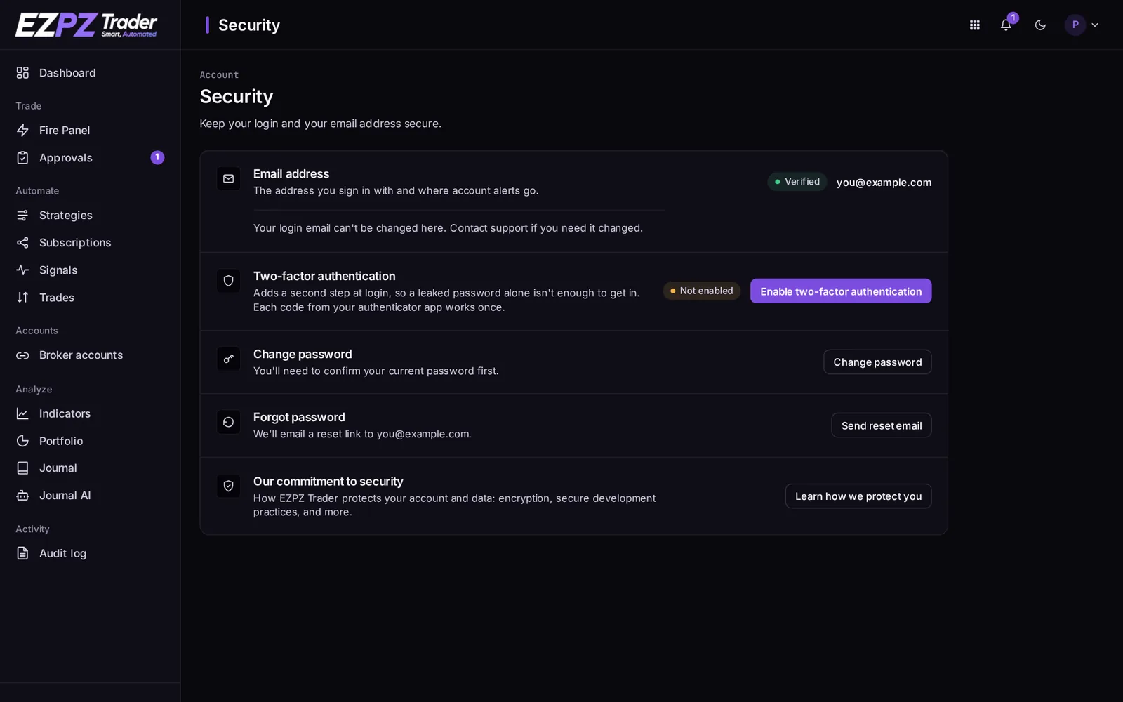 Security page